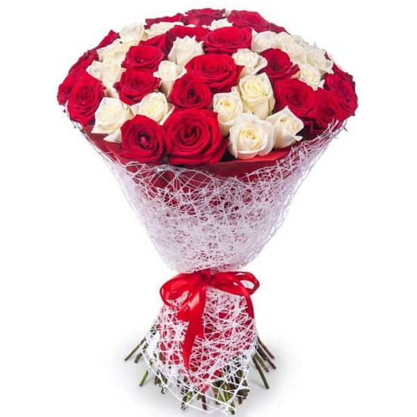 Buchet 51 Alb-roșu (Rosalia)