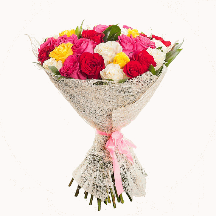 Buchet 25 trandafiri mix